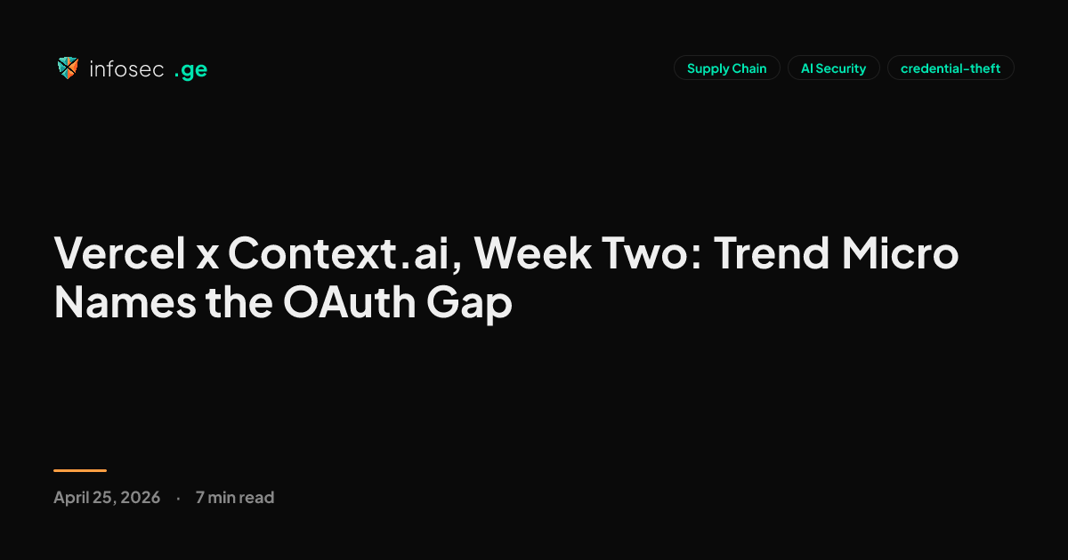 Small Micro Names Vercel x Context.ai, Week Two: Trend Micro Names the OAuth Gap | Infosec.ge
